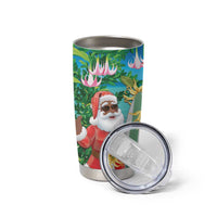 Mayotte Christmas Tumbler Cup Santa Chill on Tropical Beach - Wonder Print Shop