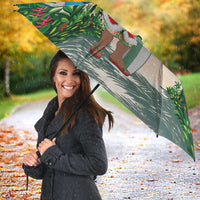 Mayotte Christmas Umbrella Santa Chill on Tropical Beach - Wonder Print Shop