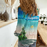 Mayotte Christmas Women Casual Shirt Santa Chill on Tropical Beach - Wonder Print Shop
