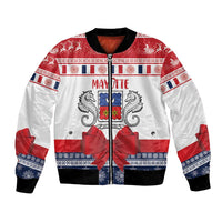 Personalized Mayotte Christmas Bomber Jacket Joyeux Noel - Wonder Print Shop