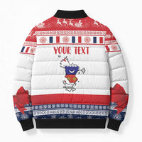 Personalized Mayotte Christmas Bomber Puffer Jacket Joyeux Noel - Wonder Print Shop