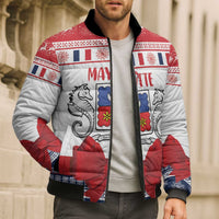 Personalized Mayotte Christmas Bomber Puffer Jacket Joyeux Noel - Wonder Print Shop
