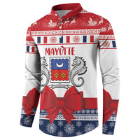Personalized Mayotte Christmas Button Sweatshirt Joyeux Noel - Wonder Print Shop