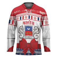 Personalized Mayotte Christmas Hockey Jersey Joyeux Noel - Wonder Print Shop