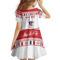 Personalized Mayotte Christmas Kid Short Sleeve Dress Joyeux Noel - Wonder Print Shop