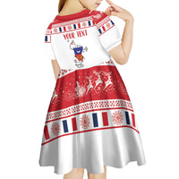 Personalized Mayotte Christmas Kid Short Sleeve Dress Joyeux Noel - Wonder Print Shop