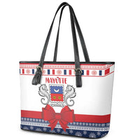 Mayotte Christmas Leather Tote Bag Joyeux Noel - Wonder Print Shop