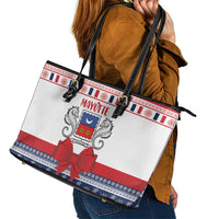 Mayotte Christmas Leather Tote Bag Joyeux Noel - Wonder Print Shop