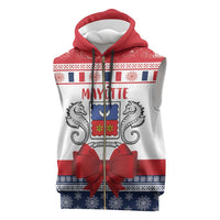 Personalized Mayotte Christmas Sleeveless Zip Hoodie Joyeux Noel - Wonder Print Shop