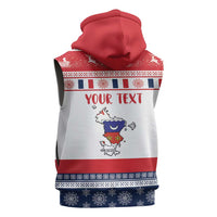 Personalized Mayotte Christmas Sleeveless Zip Hoodie Joyeux Noel - Wonder Print Shop
