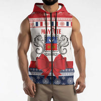 Personalized Mayotte Christmas Sleeveless Zip Hoodie Joyeux Noel - Wonder Print Shop