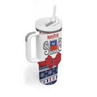 Personalized Mayotte Christmas Tumbler With Handle Joyeux Noel - Wonder Print Shop