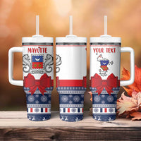 Personalized Mayotte Christmas Tumbler With Handle Joyeux Noel - Wonder Print Shop