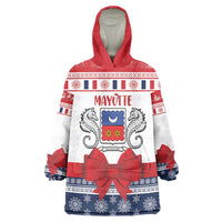 Personalized Mayotte Christmas Wearable Blanket Hoodie Joyeux Noel - Wonder Print Shop