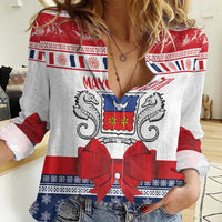 Personalized Mayotte Christmas Women Casual Shirt Joyeux Noel - Wonder Print Shop