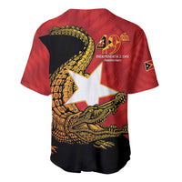 East Timor Independence Day Baseball Jersey 49th Anniversary - Crocodile Curve Style - Wonder Print Shop