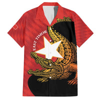 East Timor Independence Day Family Matching Short Sleeve Bodycon Dress and Hawaiian Shirt 49th Anniversary - Crocodile Curve Style - Wonder Print Shop
