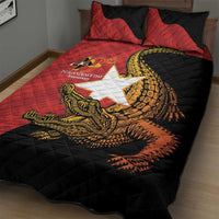 East Timor Independence Day Quilt Bed Set 49th Anniversary - Crocodile Curve Style - Wonder Print Shop