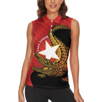 East Timor Independence Day Women Sleeveless Polo Shirt 49th Anniversary - Crocodile Curve Style - Wonder Print Shop
