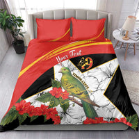 Personalised East Timor Independence Day Bedding Set Timor Pigeon Mix Hibiscus Pattern - Wonder Print Shop