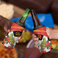 Personalised East Timor Independence Day 4 in 1 Can Cooler Tumbler Timor Pigeon Mix Hibiscus Pattern - Wonder Print Shop