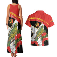 Personalised East Timor Independence Day Couples Matching Tank Maxi Dress and Hawaiian Shirt Timor Pigeon Mix Hibiscus Pattern - Wonder Print Shop