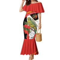 Personalised East Timor Independence Day Family Matching Mermaid Dress and Hawaiian Shirt Timor Pigeon Mix Hibiscus Pattern - Wonder Print Shop