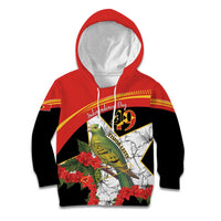 Personalised East Timor Independence Day Kid Hoodie Timor Pigeon Mix Hibiscus Pattern - Wonder Print Shop