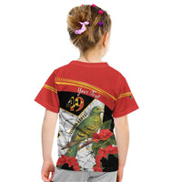 Personalised East Timor Independence Day Kid T Shirt Timor Pigeon Mix Hibiscus Pattern - Wonder Print Shop