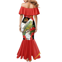 Personalised East Timor Independence Day Mermaid Dress Timor Pigeon Mix Hibiscus Pattern - Wonder Print Shop