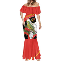 Personalised East Timor Independence Day Mermaid Dress Timor Pigeon Mix Hibiscus Pattern - Wonder Print Shop