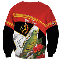 Personalised East Timor Independence Day Sweatshirt Timor Pigeon Mix Hibiscus Pattern - Wonder Print Shop