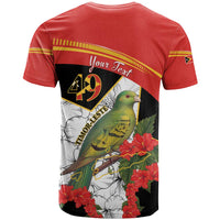 Personalised East Timor Independence Day T Shirt Timor Pigeon Mix Hibiscus Pattern - Wonder Print Shop