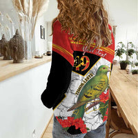 Personalised East Timor Independence Day Women Casual Shirt Timor Pigeon Mix Hibiscus Pattern - Wonder Print Shop