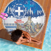 Greece Christmas Beach Blanket Saint Basil Kala Cristouyenna - Wonder Print Shop