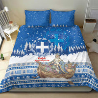 Greece Christmas Bedding Set Saint Basil Kala Cristouyenna - Wonder Print Shop