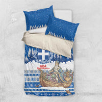 Greece Christmas Bedding Set Saint Basil Kala Cristouyenna - Wonder Print Shop
