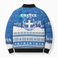 Greece Christmas Bomber Puffer Jacket Saint Basil Kala Cristouyenna - Wonder Print Shop