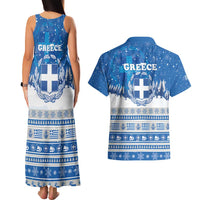 Greece Christmas Couples Matching Tank Maxi Dress and Hawaiian Shirt Saint Basil Kala Cristouyenna - Wonder Print Shop