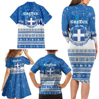 Greece Christmas Family Matching Long Sleeve Bodycon Dress and Hawaiian Shirt Saint Basil Kala Cristouyenna - Wonder Print Shop