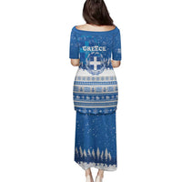 Greece Christmas Family Matching Puletasi and Hawaiian Shirt Saint Basil Kala Cristouyenna - Wonder Print Shop