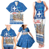Greece Christmas Family Matching Tank Maxi Dress and Hawaiian Shirt Saint Basil Kala Cristouyenna - Wonder Print Shop