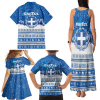 Greece Christmas Family Matching Tank Maxi Dress and Hawaiian Shirt Saint Basil Kala Cristouyenna - Wonder Print Shop