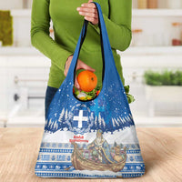 Greece Christmas Grocery Bag Saint Basil Kala Cristouyenna - Wonder Print Shop