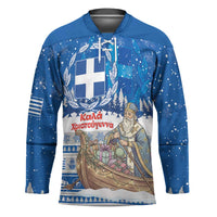 Greece Christmas Hockey Jersey Saint Basil Kala Cristouyenna - Wonder Print Shop