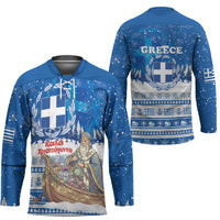 Greece Christmas Hockey Jersey Saint Basil Kala Cristouyenna - Wonder Print Shop