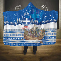 Greece Christmas Hooded Blanket Saint Basil Kala Cristouyenna - Wonder Print Shop