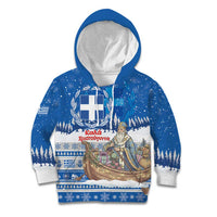 Greece Christmas Kid Hoodie Saint Basil Kala Cristouyenna - Wonder Print Shop
