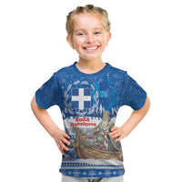 Greece Christmas Kid T Shirt Saint Basil Kala Cristouyenna - Wonder Print Shop