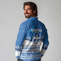 Greece Christmas Long Sleeve Polo Shirt Saint Basil Kala Cristouyenna - Wonder Print Shop